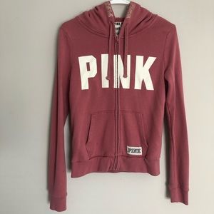 Pink zip-up hoodie